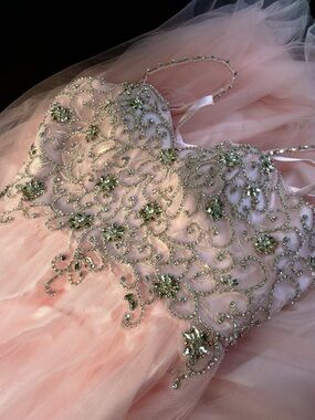 Pink Beaded Tulle Gown